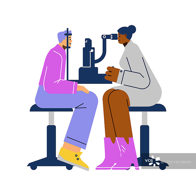 眼科医生检查病人视力图片素材