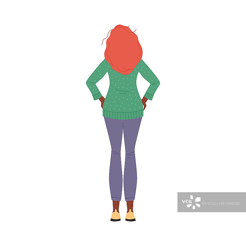 站立的衣衫不整的女人双手叉腰图片素材