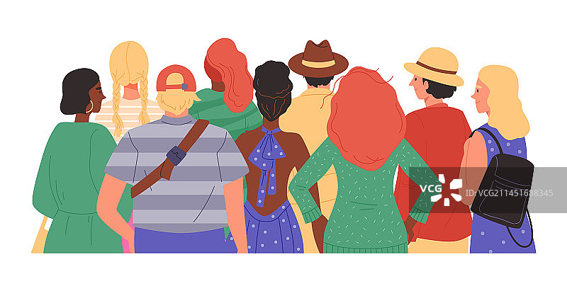 人群半身像（男女视角）图片素材