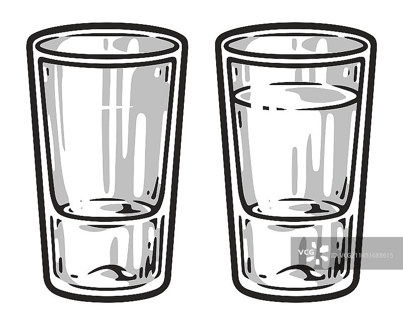 单色烈酒杯贴纸图片素材