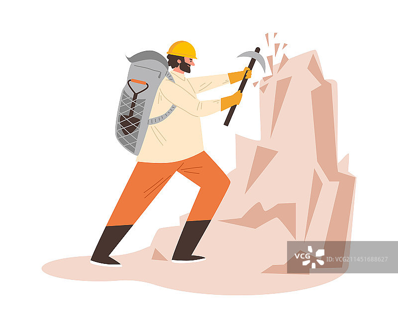 男人使用镐卡通图片素材