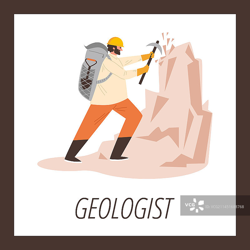 地质学家工作的方形横幅图片素材