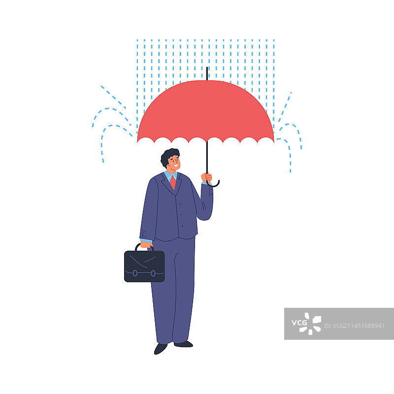 带雨伞的商务男士图片素材