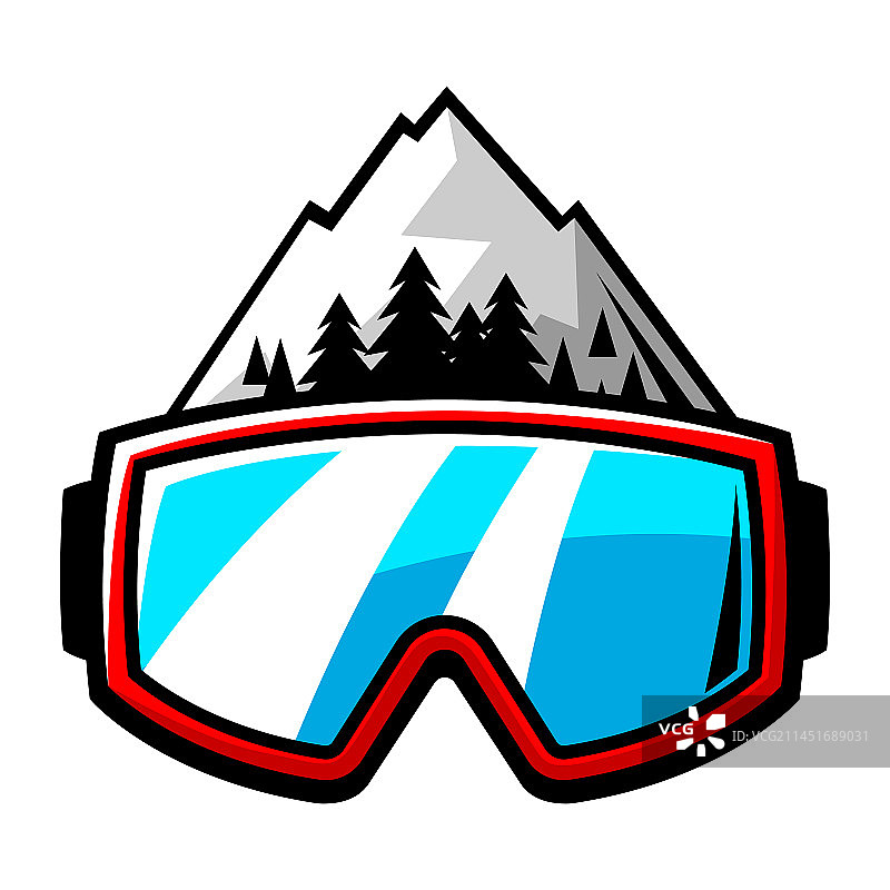 带滑雪符号的徽章冬季运动图片素材