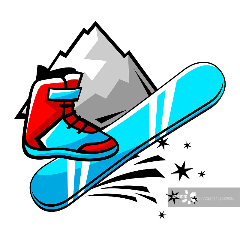 带滑雪符号的徽章冬季运动图片素材