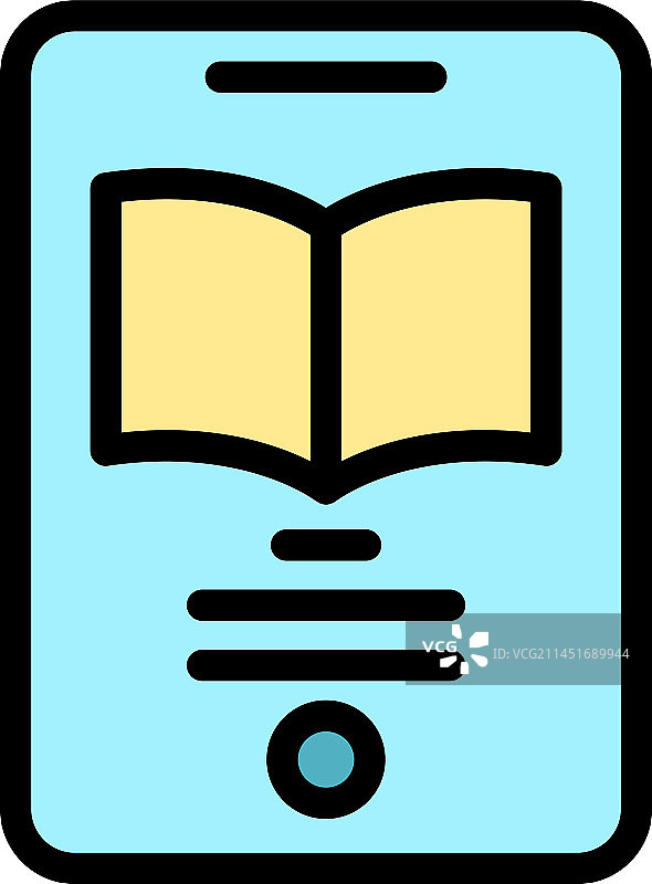 数字图书现实图标（扁平风格）图片素材