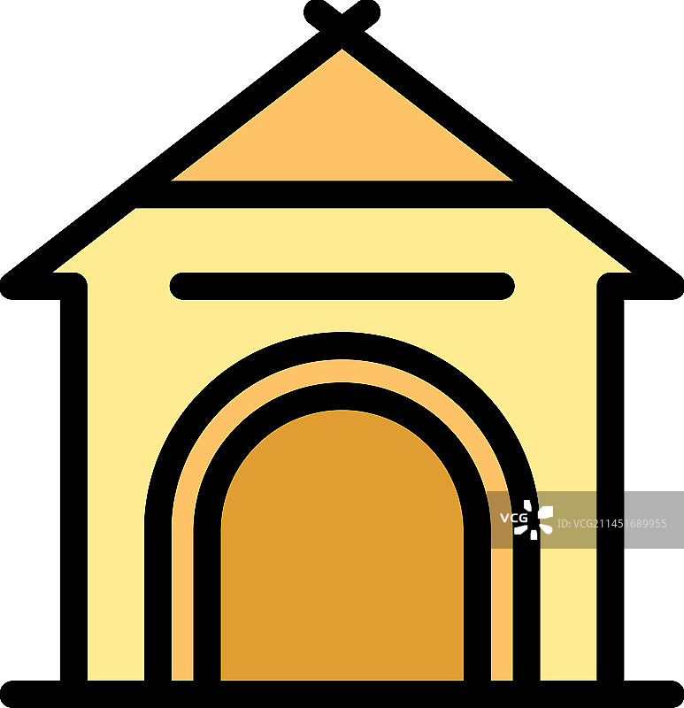 狗窝图标（扁平风格）图片素材