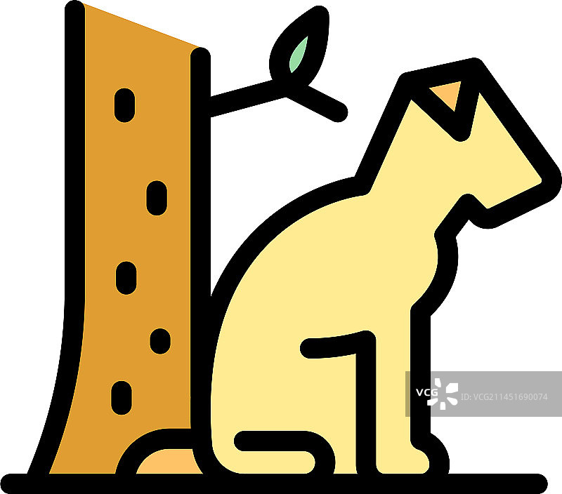 公园遛狗图标（扁平风格）图片素材