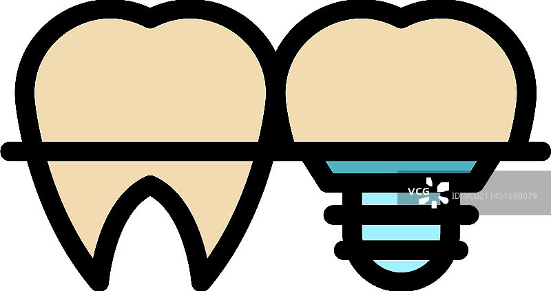 牙齿种植体扁平图标图片素材