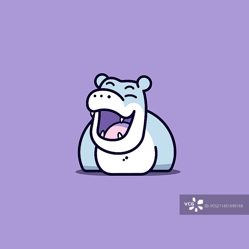 手绘河马可爱涂鸦图片素材