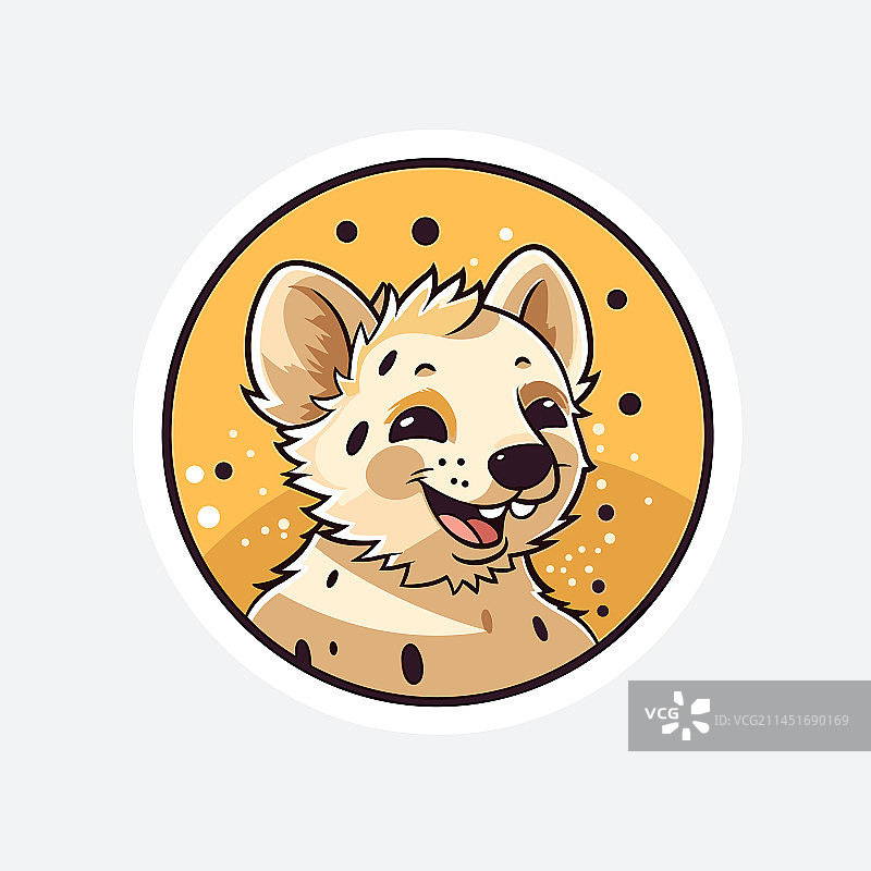 手绘卡通可爱风格的鬣狗图片素材