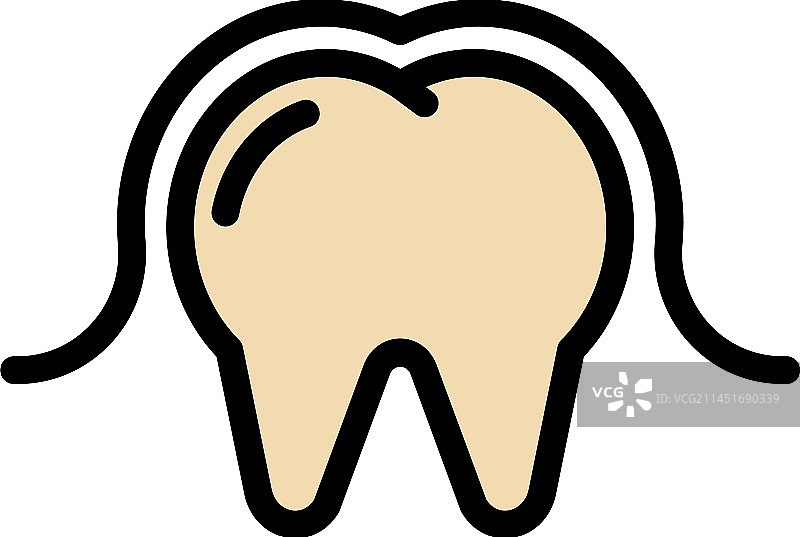牙齿牙套扁平图标图片素材