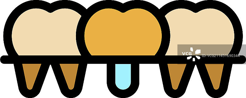 牙齿修复体图标扁平设计图片素材