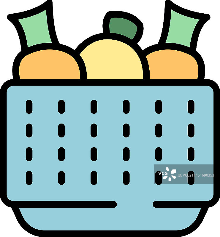 满的滤碗图标（扁平风格）图片素材