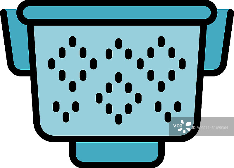 烹饪用漏勺图标（扁平风格）图片素材