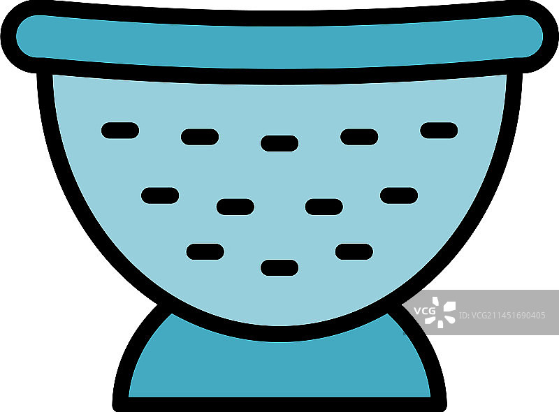 碗状滤锅扁平图标图片素材