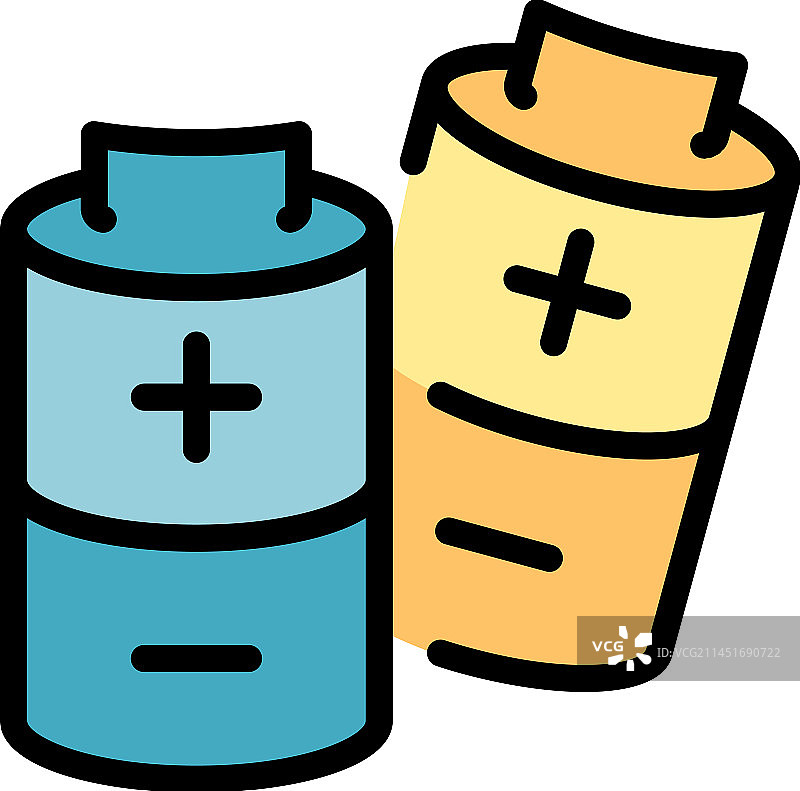 废旧电池图标（扁平风格）图片素材