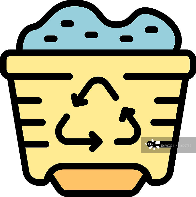 扁平风格回收垃圾袋图标图片素材