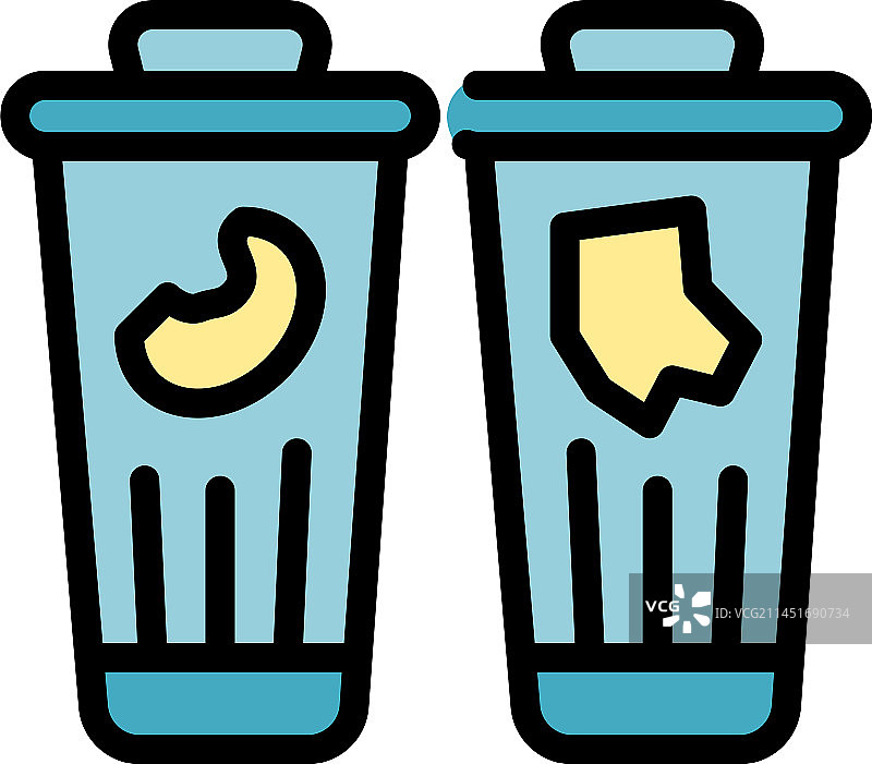 扁平化垃圾箱图标图片素材