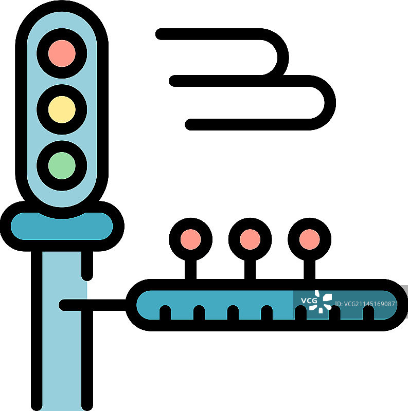 铁路交通灯扁平图标图片素材