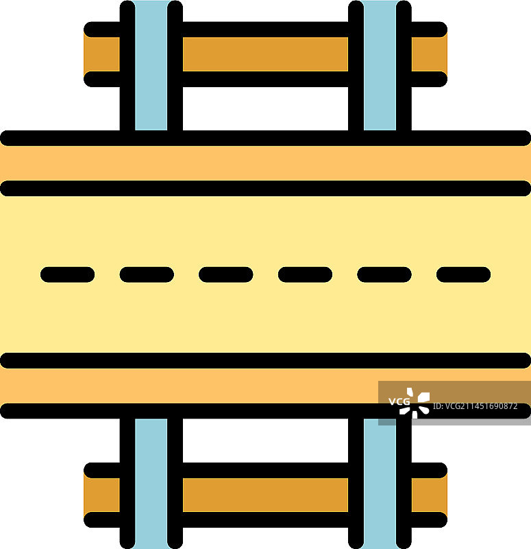 铁路道口扁平图标图片素材