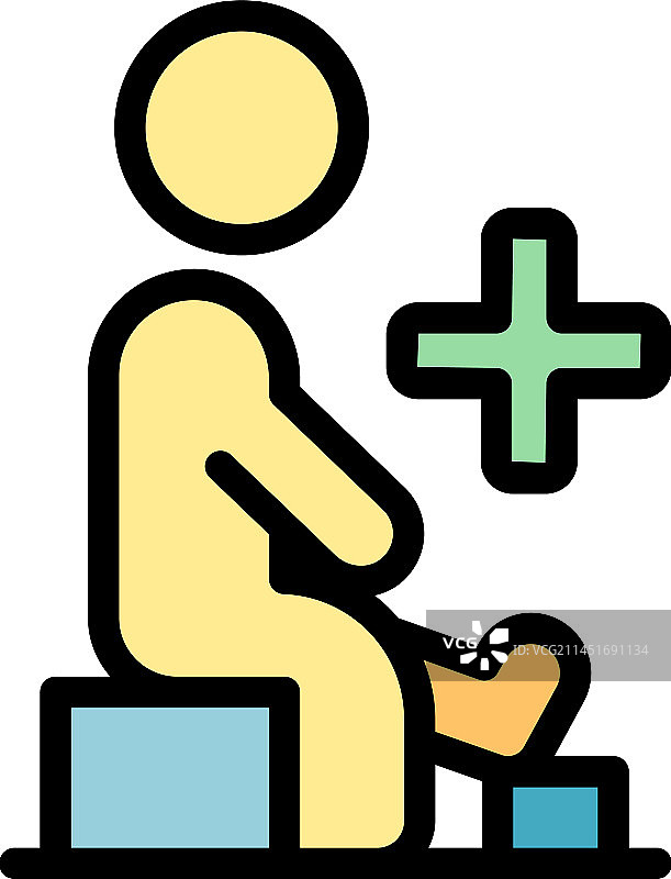 骨折的腿图标（扁平风格）图片素材