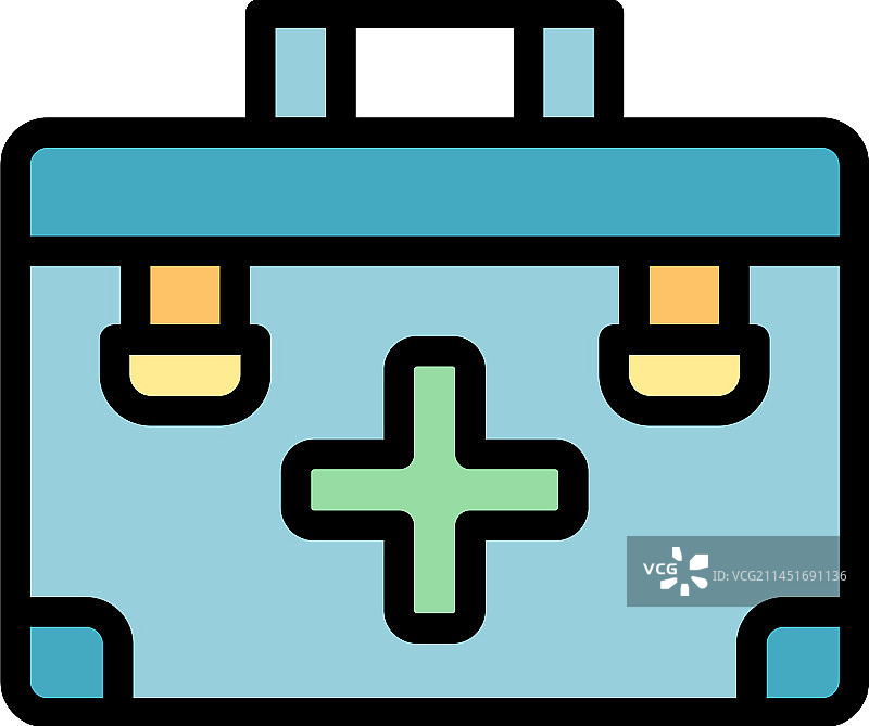 医疗救助箱扁平图标图片素材