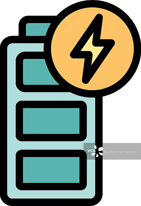 满电电池图标（扁平风格）图片素材