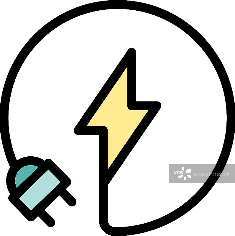 能量插头图标（扁平风格）图片素材