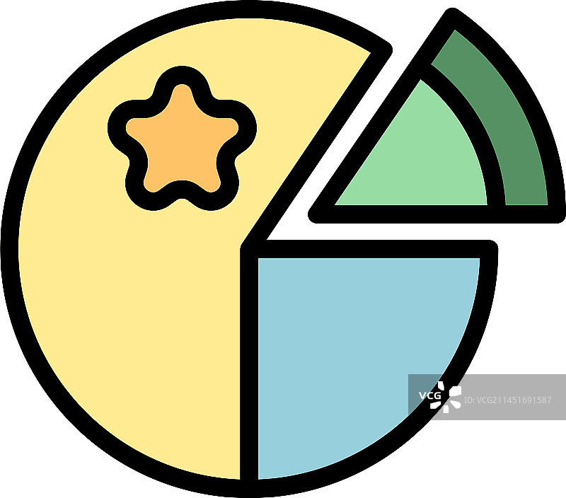 基准饼图图标扁平风格图片素材