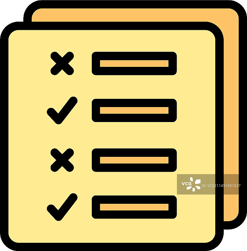 纸质测试图标（扁平风格）图片素材