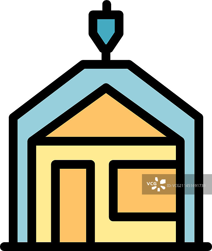 重新定位房屋图标（扁平风格）图片素材