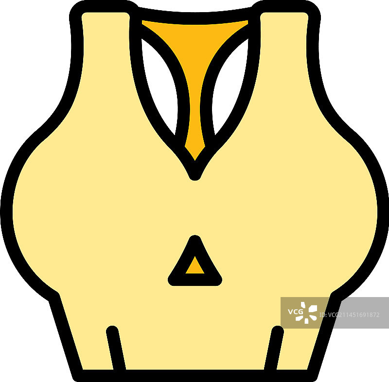 大号运动胸罩扁平图标图片素材