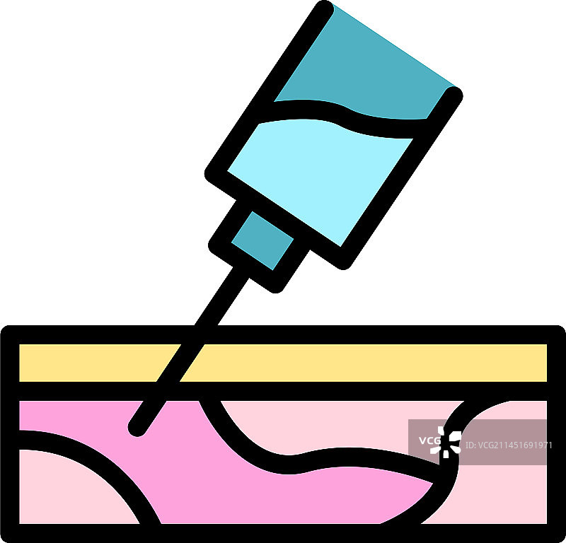 注射器皮肤抽脂扁平图标图片素材