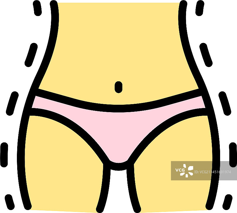 腿部抽脂扁平图标图片素材