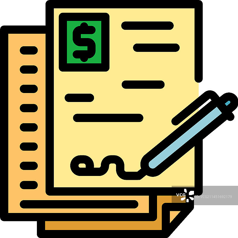 贷款合同扁平图标图片素材