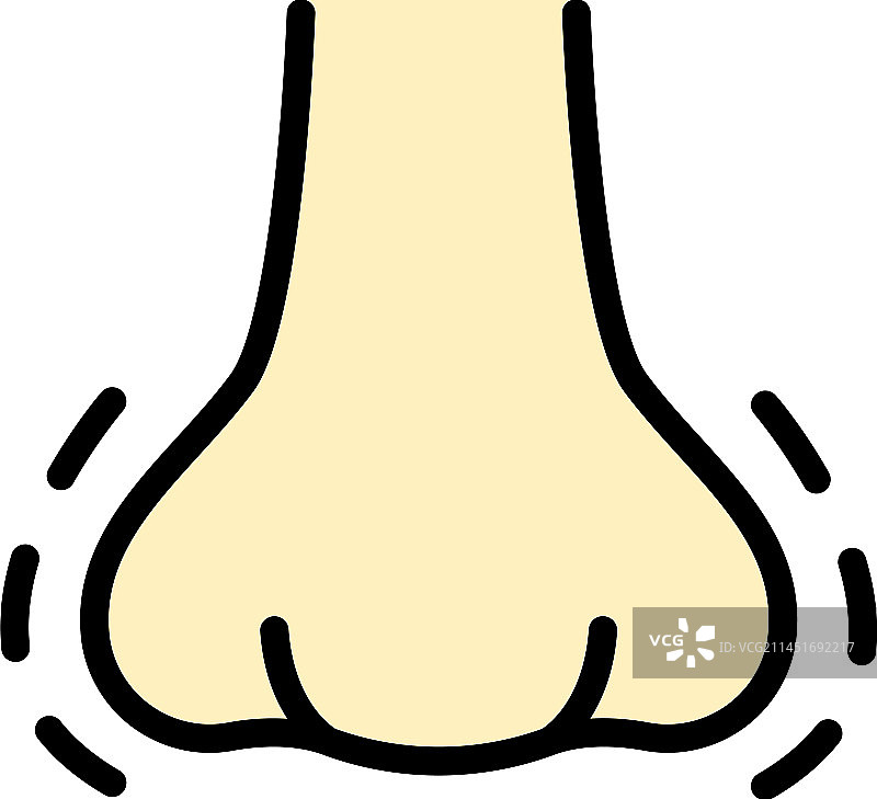 扁平风格的鼻子解剖图标图片素材