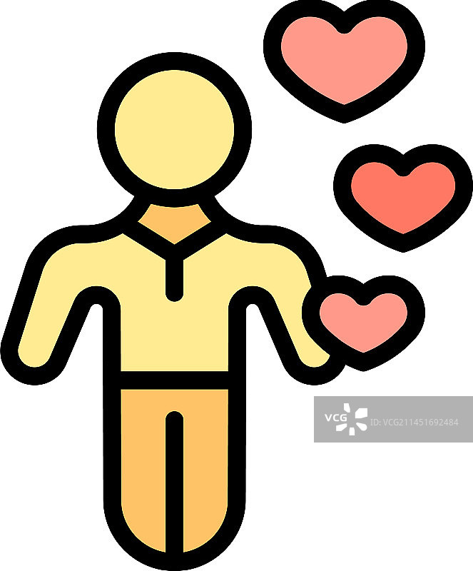 儿童社交关怀图标（扁平风格）图片素材