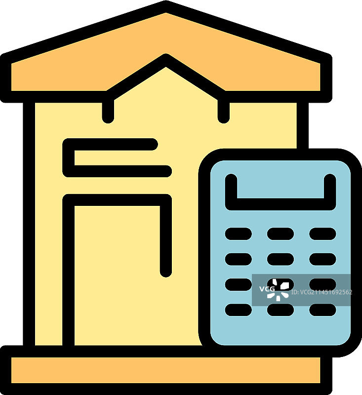 抵押房屋计算器扁平图标图片素材