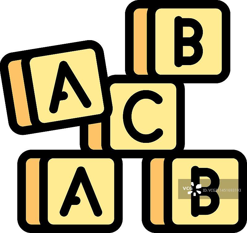 玩具方块扁平图标图片素材