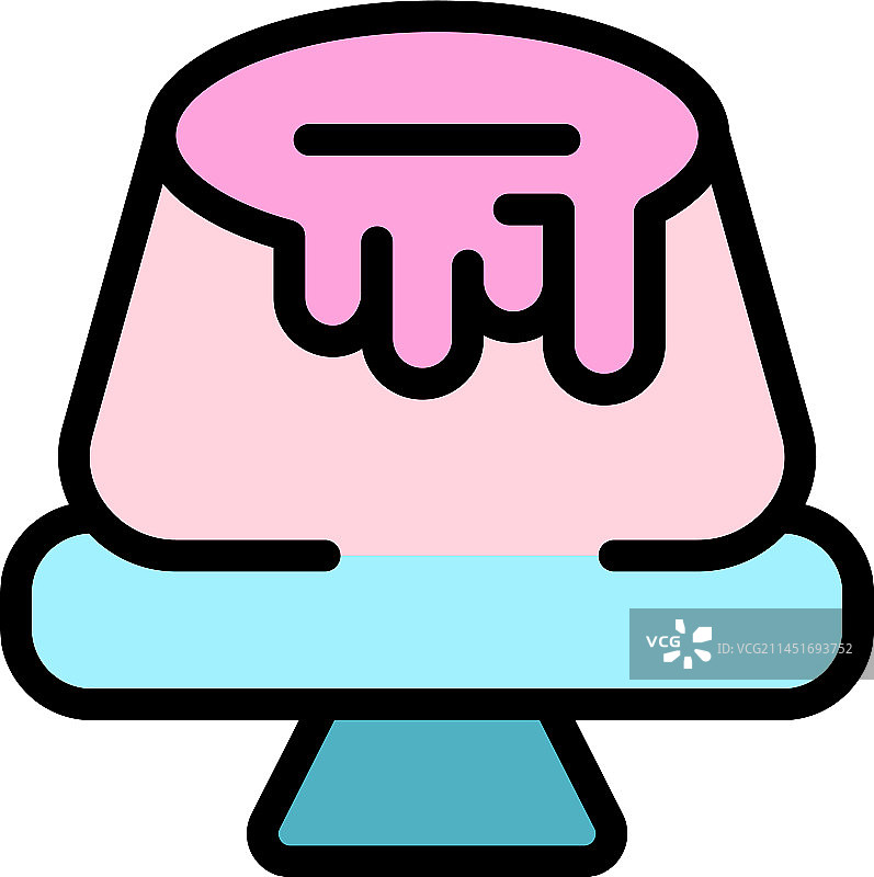 果冻蛋糕图标（扁平风格）图片素材
