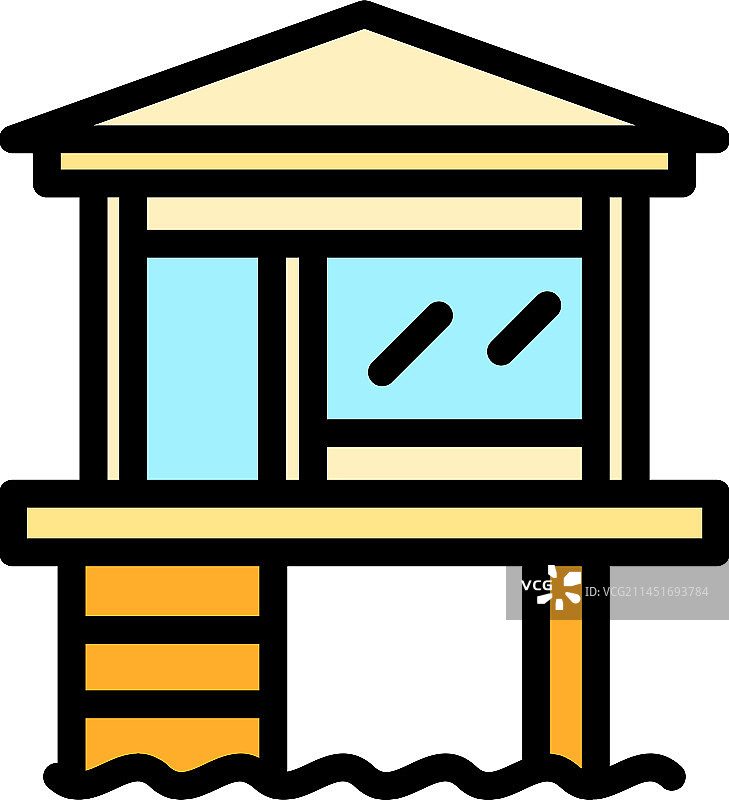 别墅平房图标扁平风格图片素材