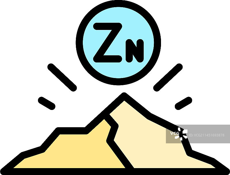 锌矿物扁平图标图片素材