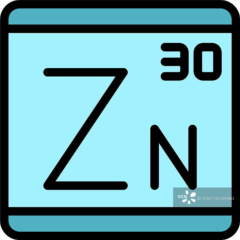 锌元素图标扁平设计图片素材