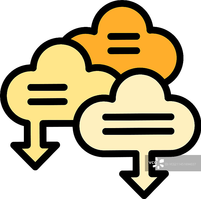 数据云业务扁平图标图片素材