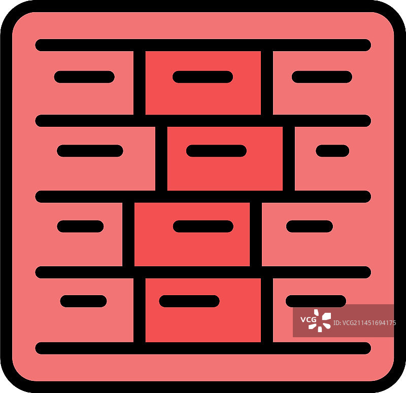 砖墙图标（扁平风格）图片素材