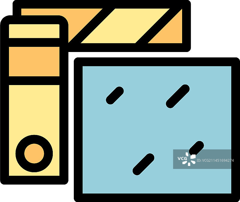 石膏板测量扁平图标图片素材