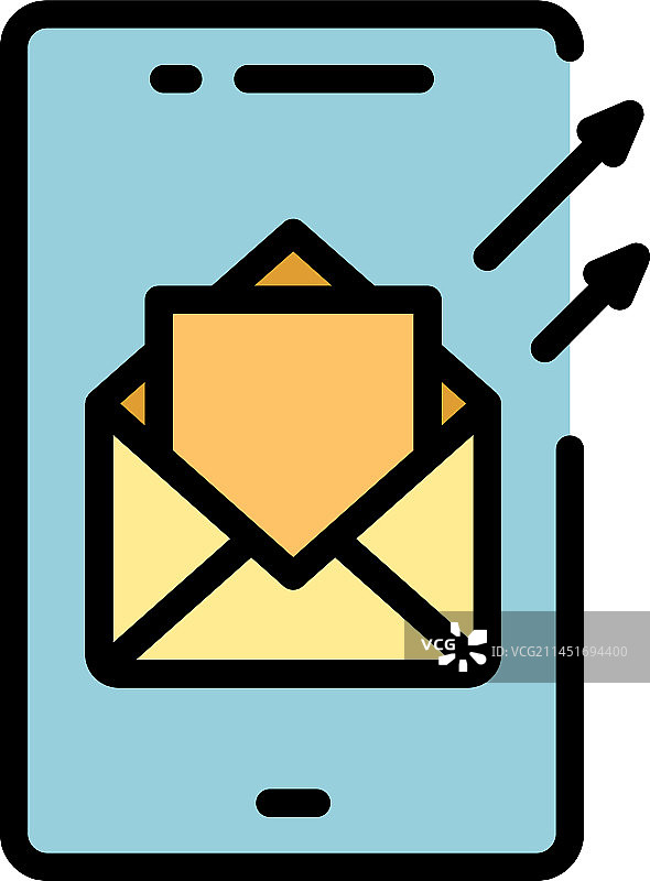 扁平风格电话邮件图标图片素材