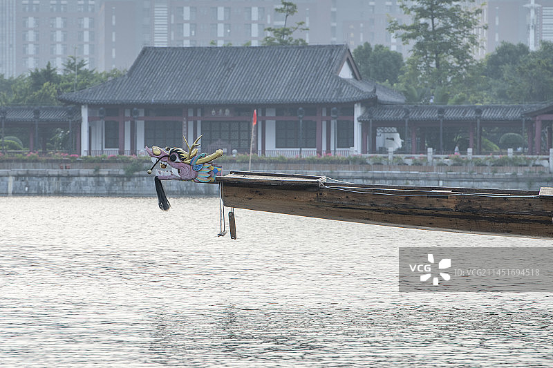 中国传统建筑和端午节龙舟图片素材