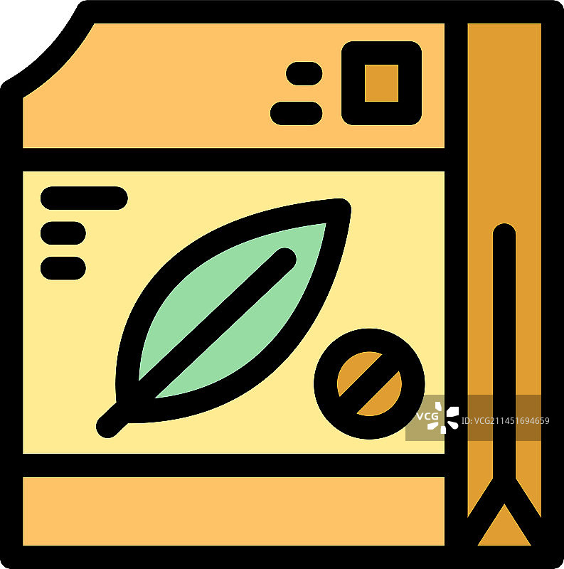 叶子包图标（扁平风格）图片素材